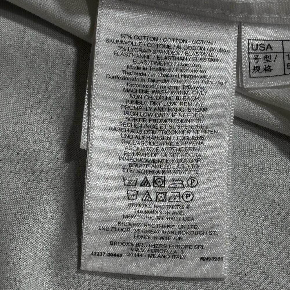 Brooks Brothers Shirt Womens 10 White Non Iron Stretch Classic Fit Button Front - Picture 6 of 14